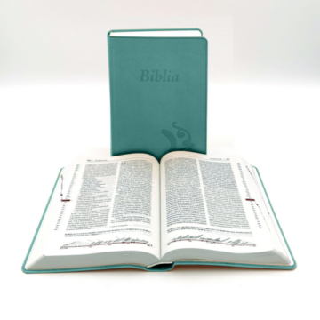 Középméretű, varrott, Türkiz Károli Biblia 2.0