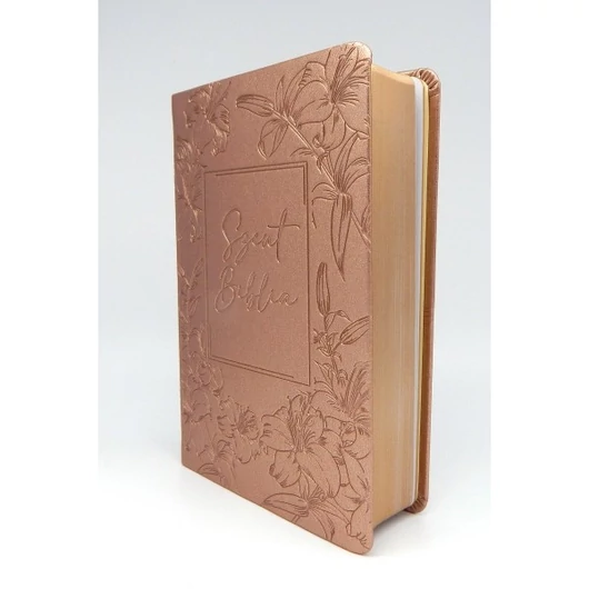 Közepes Biblia - Rosegold Virágos