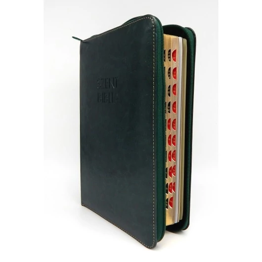 Közepes Biblia - Olajzöld - Cipzárral - Regiszterrel
