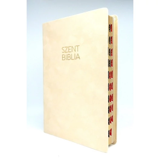 Nagy Biblia - Bézs Bársony - Regiszterrel