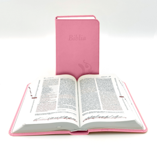 Középméretű, varrott, Rózsaszín Biblia 2.0