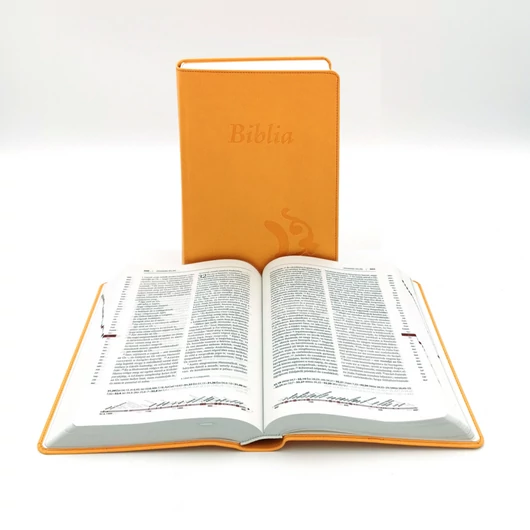 Kisméretű, varrott, Sárga Károli Biblia 2.0