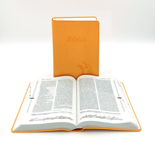 Kisméretű, varrott, Sárga Károli Biblia 2.0