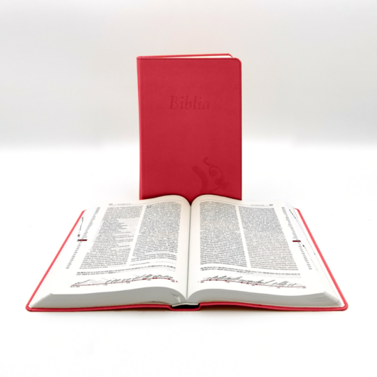 Nagyméretű, varrott, Ciklámen Károli Biblia 2.0