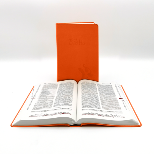 Nagyméretű, varrott, Narancssárga Károli Biblia 2.0