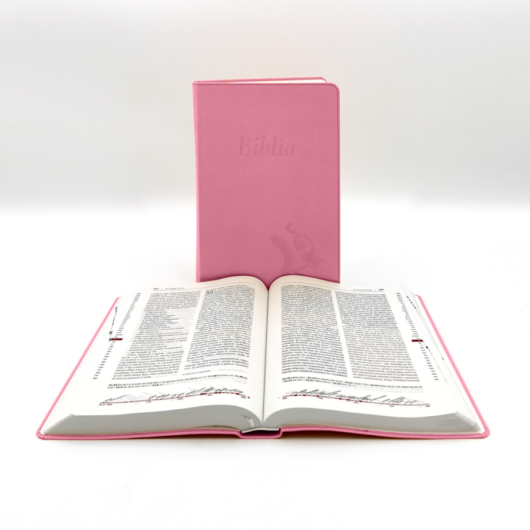 Nagyméretű, varrott, Rózsaszín Biblia 2.0