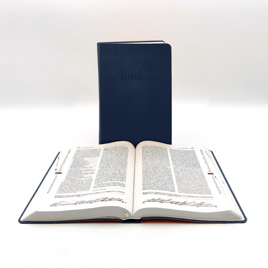 Nagyméretű, varrott, Sötétkék Károli Biblia 2.0