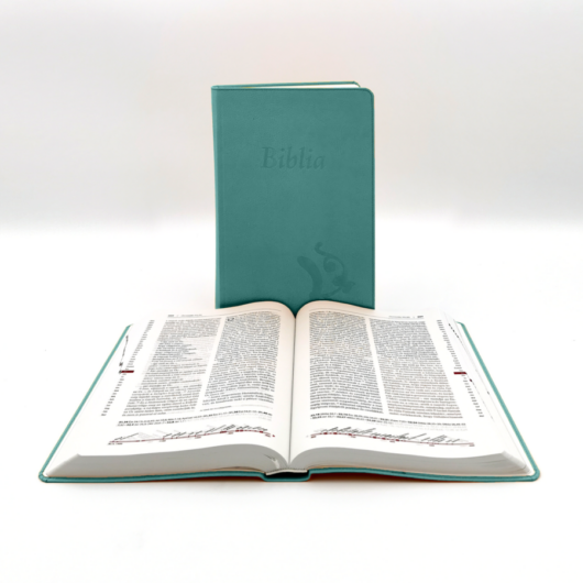 Nagyméretű, varrott, Türkiz Károli Biblia 2.0